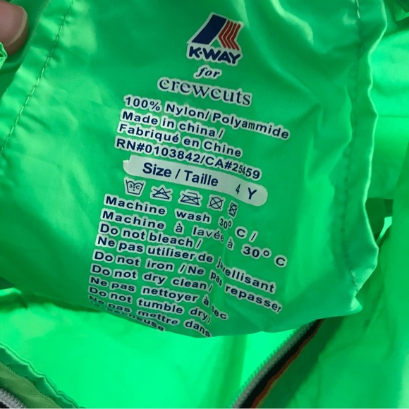 K-Way by Crewcuts neon green jacket - Picture 6 of 8